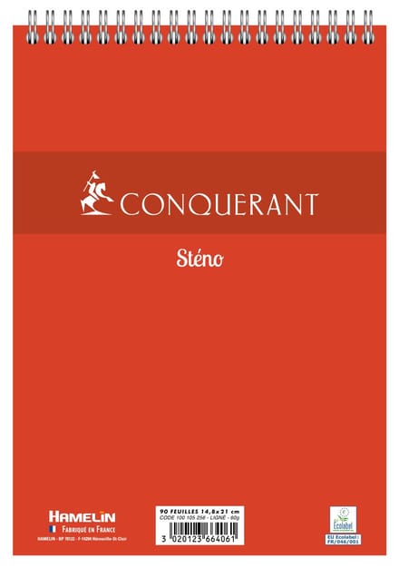 Conquerant 100105256 schrijfblok & schrift A5 180 vel Rood