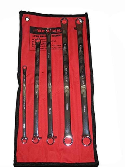 Sleutelset 5 stuks Extra lang - Ringsleutel - Metrisch - Dubbel Uiteinde