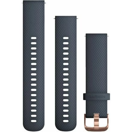 Garmin Quick Release Siliconen Horlogebandje - 20mm Polsbandje - Wearablebandje - Granite Blue met Rose Gouden Gesp