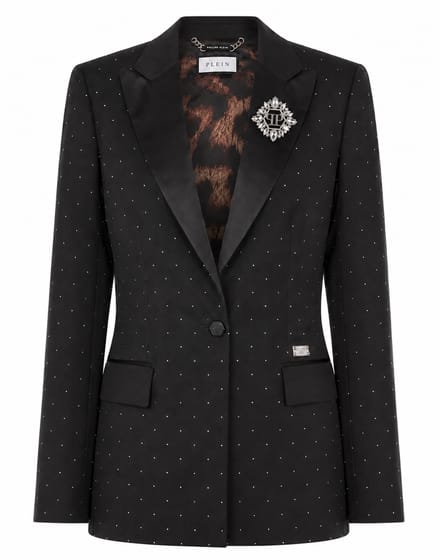 Boyfriend Fit Blazer Crystal Strass