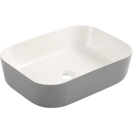 Differnz Waskom Zena - Keramiek - Vierkant - Grijs/wit - 48x37,5x12,5cm