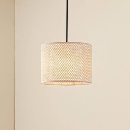Lindby - hanglamp - 1licht - PVC, textiel, kunststof - H: 20 cm - E27 - beige
