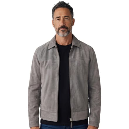 Heren Stone Goat Suède Harrington Biker Jas - Bursa