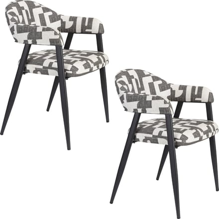 Dutchbone Miyo Eetkamerstoelen Donkergrijs - Set van 2