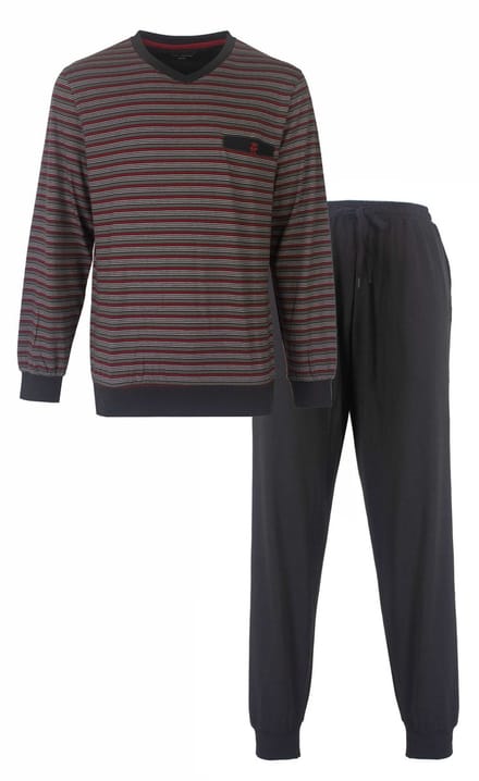 Paul Hopkins Heren Pyjama - Gestreept - V Hals - Donker Grijs - Maat L