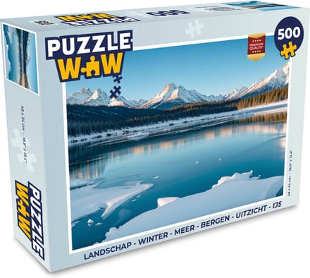 Puzzel Landschap - Winter - Meer - Bergen - Uitzicht - IJs - Legpuzzel - Puzzel 500 stukjes