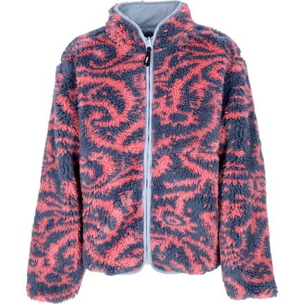 Teddybeer Aiden Sherpa damesjack omkeerbaar zoet koraal multi