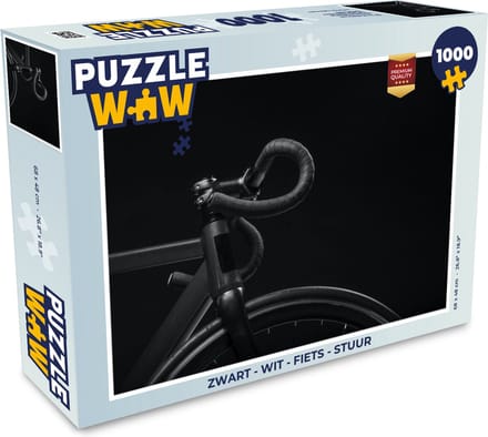 Puzzel Fiets - Stuur - Zwart - Wit - Legpuzzel - Puzzel 1000 stukjes volwassenen