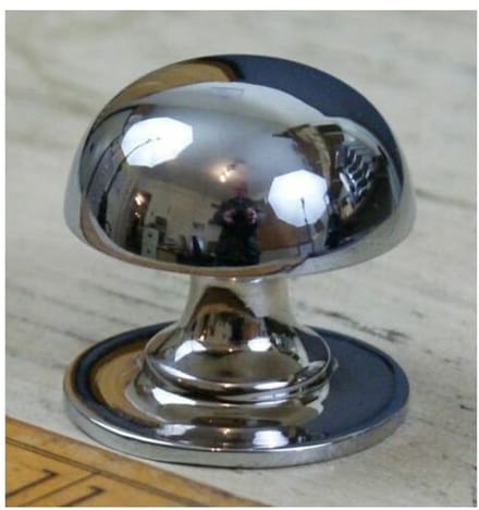 Mushroom Solid Brass Cabinet Knob Polished Chrome 32mm by Ironmongery World