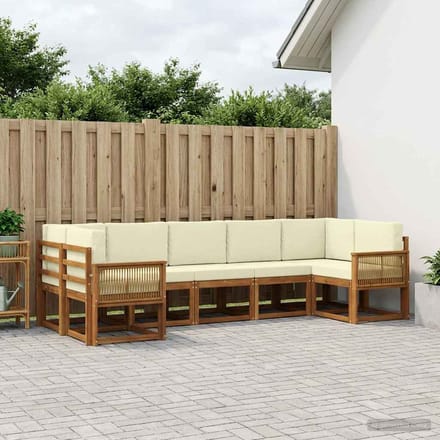 vidaXL - Buiten - bank - set - 7 - st - Natuurlijk - en - Crème