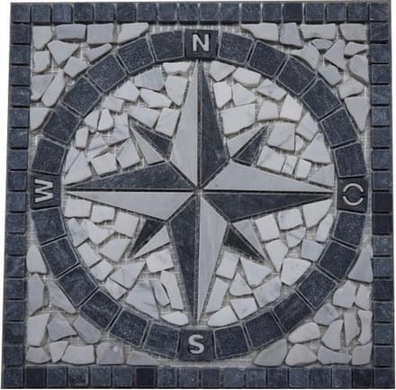 Mozaiek tegel 025 medallion windroos 30 x 30