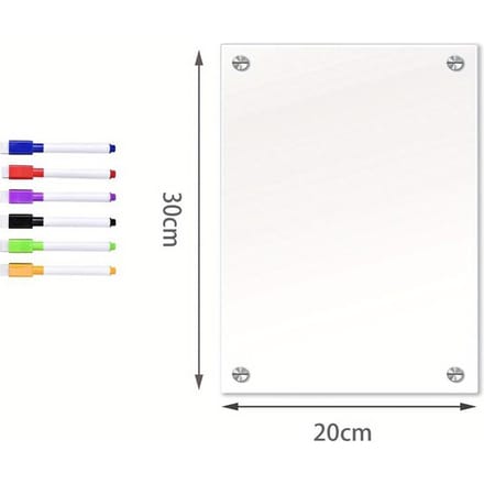 Magnetisch Transparant Acryl Weekplan Memobord Krasbaar Magnetisch Koelkaststicker S white