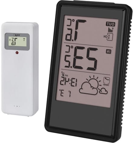 Digitale Weerstations - Weer Apparatuur - Thuis Weer Zien - Draadloze Buiten Sensor - 100m Bereik - Zwart