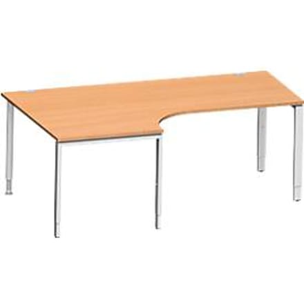 Schäfer Shop Genius hoekbureau MODENA FLEX 90°, aanbouw links, B 2000 mm, beuk