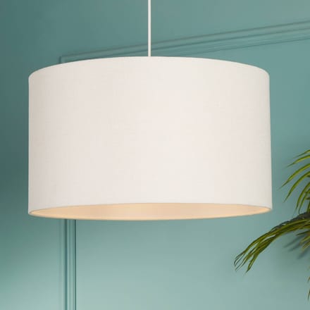 Searchlight Hanglamp Rayna, Ø 50 cm, wit, linnen, E27