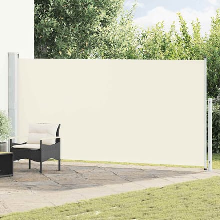 vidaXL - Tuinscherm - uittrekbaar - 180x514 - cm - crèmekleurig