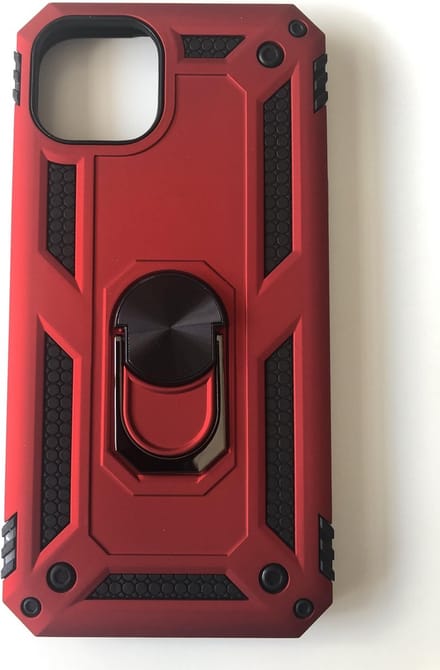 Hybrid Armor Backcover met Kickstand Ring – Geschikt voor Apple iPhone 13 Pro – Rood