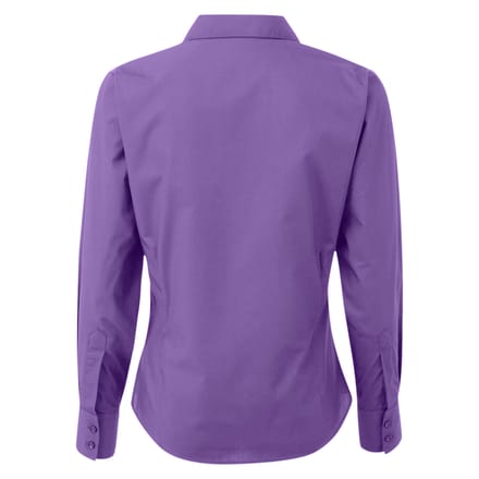 Premier Dames/Dames Popeline Blouse met Lange Mouwen (Rijke Violet)
