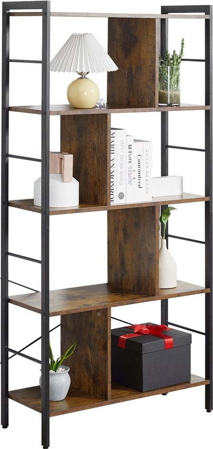 HOMCOM-Opbergplank-74x30x157,5cm-Spaanplaat-Rustiek Bruin
