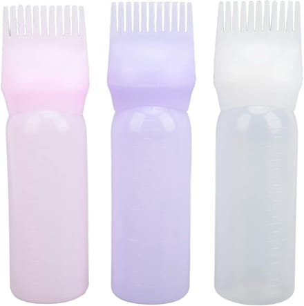 3-delige haarverf applicatorfles met maatverdeling, ideaal voor haarkleuring en stylingtools