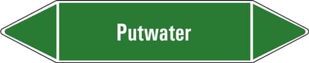 Putwater leidingmarkering op vel 252 x 52 mm - 3 per vel