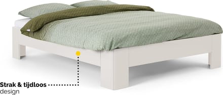 B Bright Fresh 400 Bed 90x200cm - Bedframe Wit - Eenpersoonsbedden - Instaphoogte: 40cm