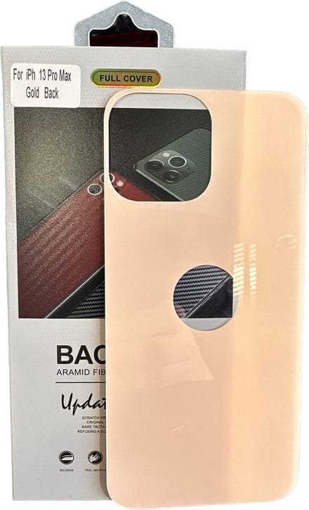 Armid Fiber Achter glas beschermer Geschikt voor: Apple iPhone 13 Pro Max (Gold) Achterkant Temper Glass Protector - Back Screen Protector