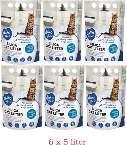 DUVO+ Silica Kattenvulling 6 x 5 Liter