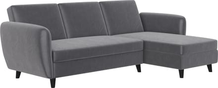 Perry-Slaapbank - 3-zits - Grijs Velours