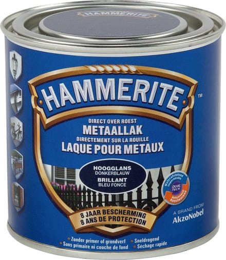 Hammerite Metaallak Hoogglans - Donker Blauw - 250ML - Donker Blauw