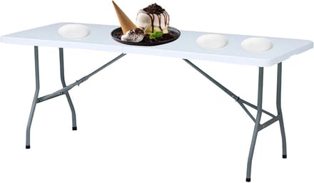 Zware vouwtafel - Klaptafel feest - Evenementen en werk - 150 kg capaciteit - 95 cm diameter