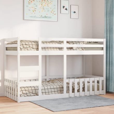 vidaXL - Stapelbed - massief - grenenhout - wit - 80x200 - cm