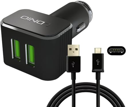 Auto Oplader - USB A naar Micro USB Kabel (1M) & Auto Stekker - USB A Snel Lader 36W - Autolader