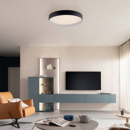 Schöner Wohnen LED plafondlamp TAVOLI, zwart, Ø 49 cm, metaal, CCT, dimbaar