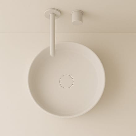 AquaVik Waskom Länk Keramiek Rond 40x12 Mat Wit