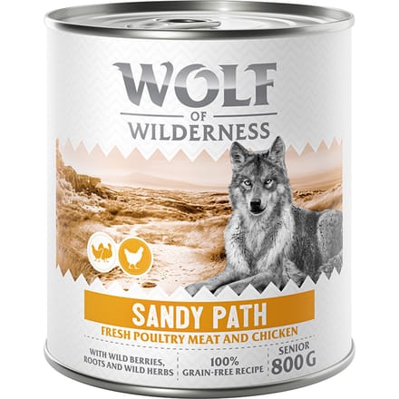 Wolf of Wilderness Senior “Expedition” 6 x 800 g - Sandy Path - Gevogelte met Kip