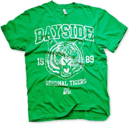 Saved By The Bell Heren Tshirt -L- Bayside 1989 Original Tigers Groen