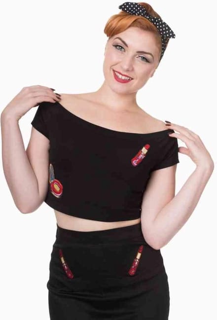 Dancing Days - NEW ROMANTICS Crop top - M - Zwart