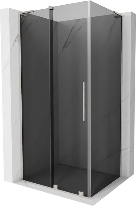 Mexen Velar L uitschuifbare douchecabine 110 x 90 , grafiet, geborsteld nikkel - 871-110-090-43-97