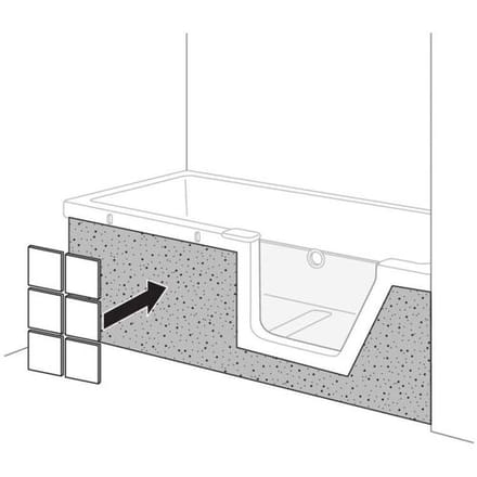 DUSCHOLUX Step-in Pure tile support front entry right 699.300093