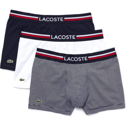 Lacoste Heren 3-pack Short - Navy/Wit/Rood - Maat XS