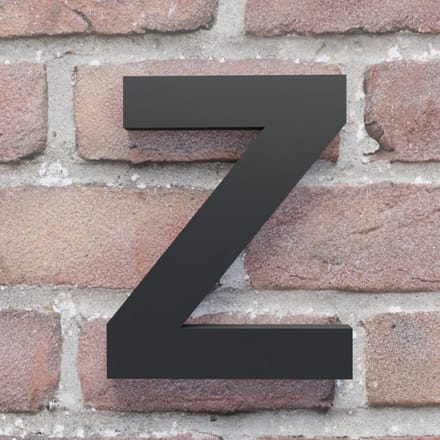 Huisnummer Arial Z zwart - Maat: Extra groot (25 cm) - zelfklevend - Huisnummerbord