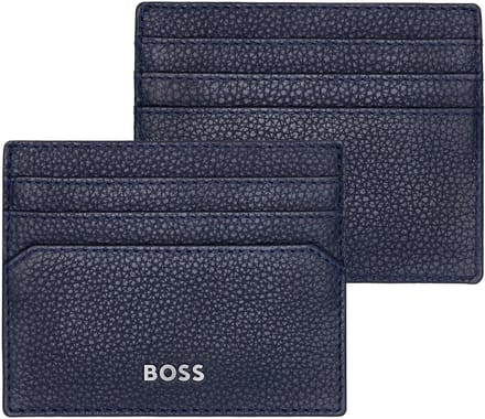 HUGO BOSS Leren Kaarthouder Classic Grained Card Holder Dark Blue Donkerblauw