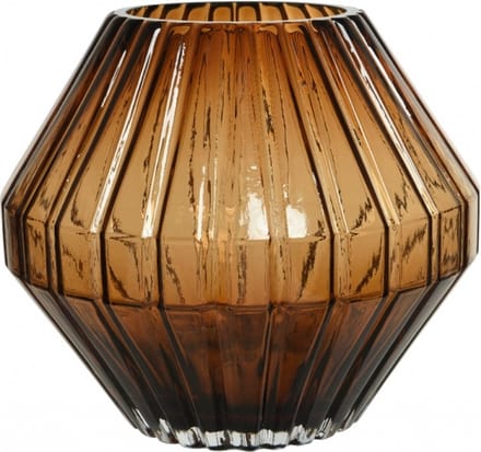 Vaas Diamant - Glas - Bruin - 23 x 20 x 23 cm (BxHxD)
