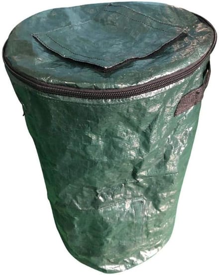 Compost Container - Afvalzak Tuin - Composteren Organisch Afval - Opvouwbaar Met Ventilatie - 35 x 60 cm - Groen