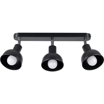 Sollux Lighting Plafondlamp Elba - E27 - zwart - staal - 18.5x59x24cm