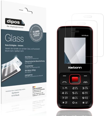 dipos – 2x Pantserfolie geschikt voor Karbonn K19 Rock | 9H Screenprotector