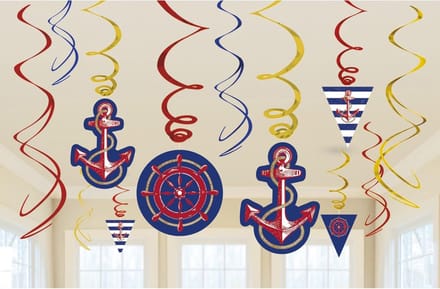 Amscan Hangdecoratie Anchors Aweigh 12 Stuks