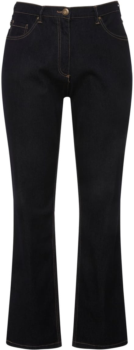 Ulla Popken - Dames - Jeans Mandy rechte pijp stretch 5-pocketmodel - Donkerblauw denim - Maat 62