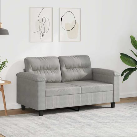 vidaXL - Tweezitsbank - 120 - cm - microvezelstof - lichtgrijs